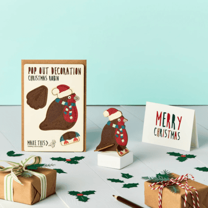 Pop Out Christmas Robin Card