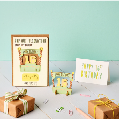 Pop Out 16th Birthday Card
