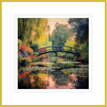 Water Lilies and Japanese Bridge Card