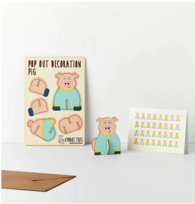 Pop Out Pig Card