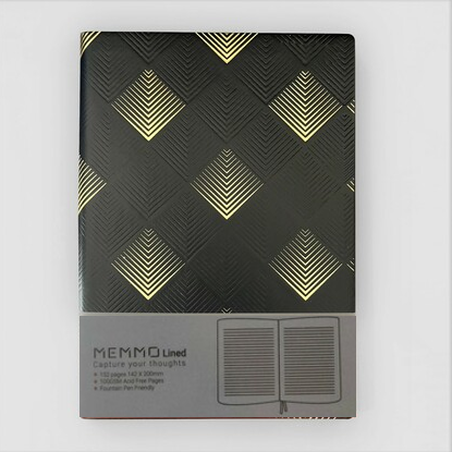 MEMMO Lined Art Deco Notebook A5, Pyramids