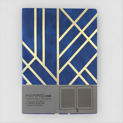 MEMMO Lined Art Deco Notebook A5, Gatsby