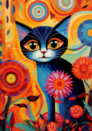 Kandinsky’s Botanical Kitten Card