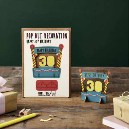 Pop Out 30th Birthday Card
