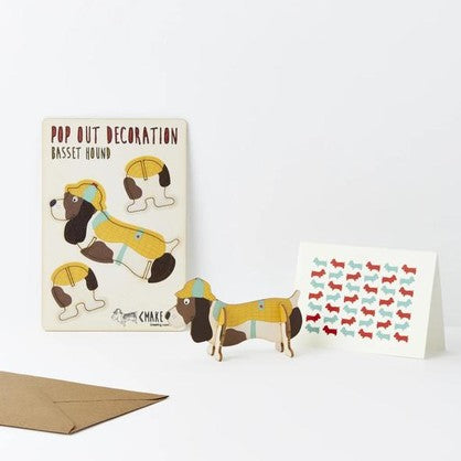 Pop Out Basset Hound Card