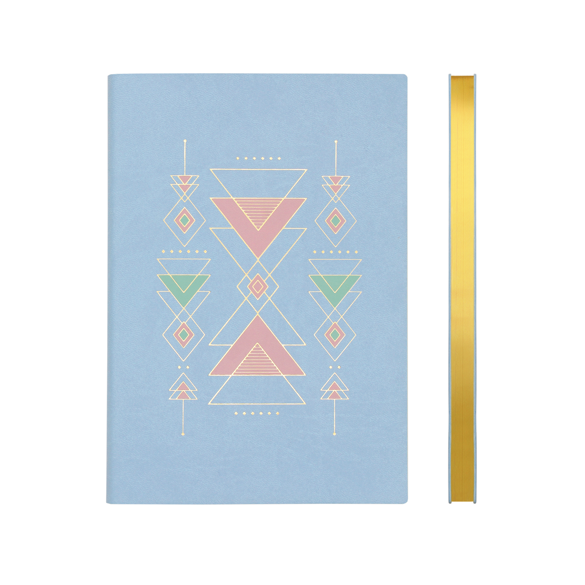 Signature Flat Geo Grid Notebook - A5, Sky Blue