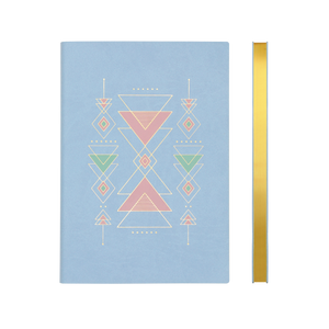 Signature Flat Geo Grid Notebook - A5, Sky Blue