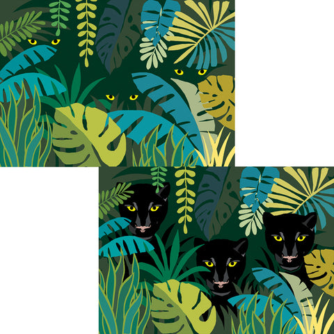 Jungle Cats 3D Postcard