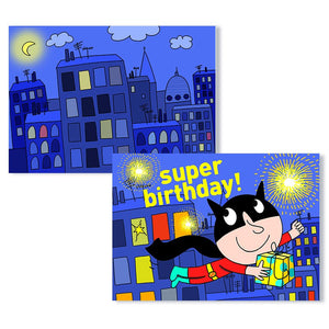 Cartes D'Art Happy Birthday Super Hero 3D Postcard