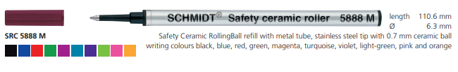Schmidt 5888 Safety Roller Ceramic Refill Medium, Black