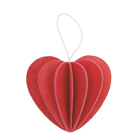 M Heart Ornament, Bright Red (6.8cm)