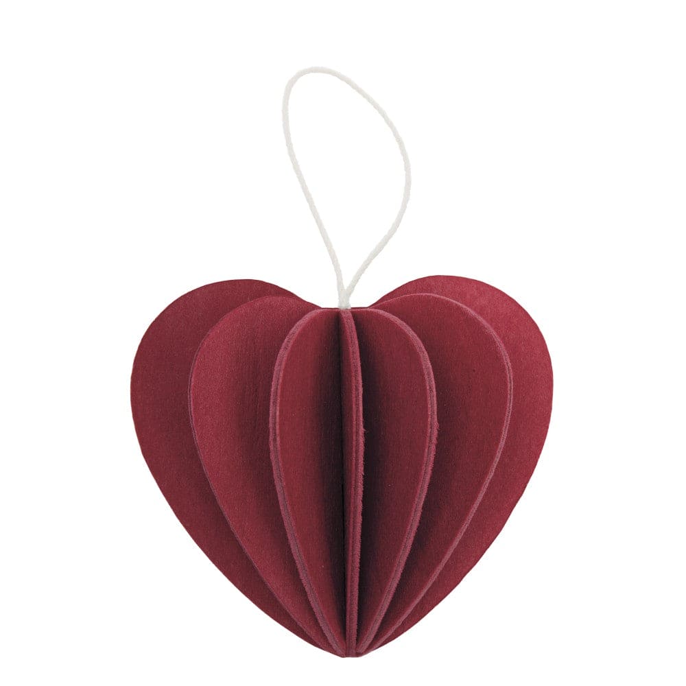 M Heart Ornament, Dark Red (6.8cm)