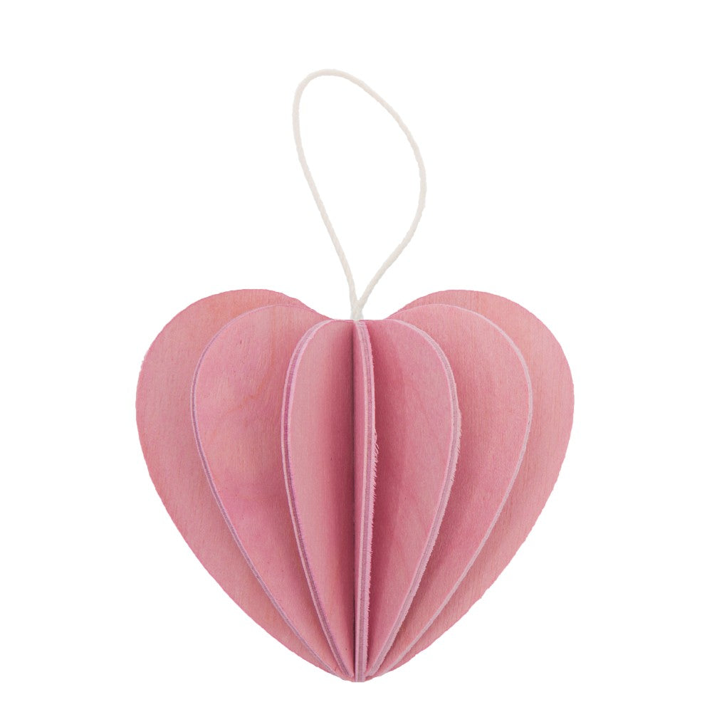 M Heart Ornament, Pink (6.8cm)