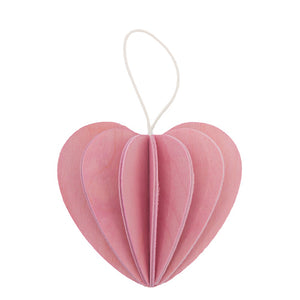 S Heart Ornament, Pink (4.5cm)
