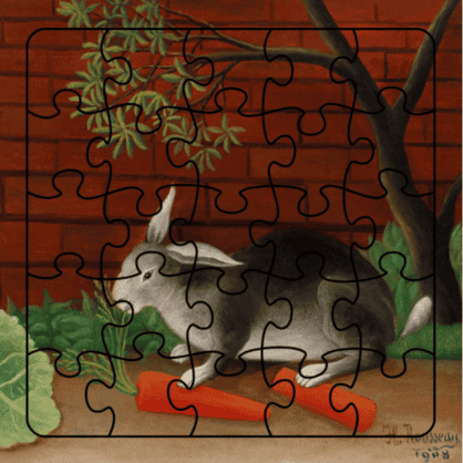 Rabbit & Carrot Puzzle Card