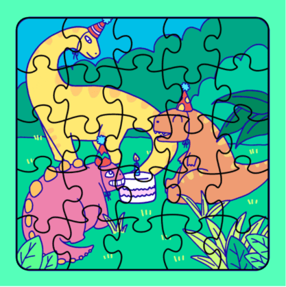 Dinosaur Party Puzzle Card