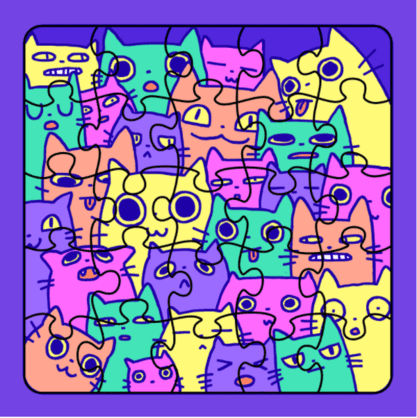 Lotsa Cats Puzzle Card