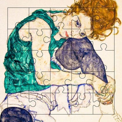 Seated Woman- Masters Puzzle Card