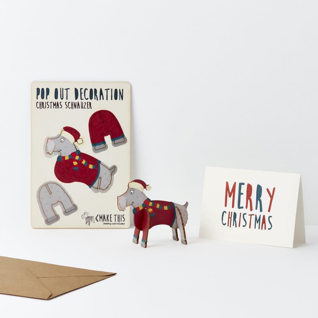 Pop Out Schnauzer Christmas Card
