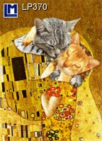 Lenticular Animation Postcard, Klimt Cat Faces
