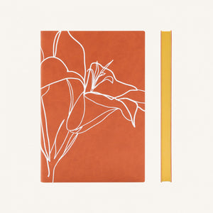 Signature Floral Doodles Blank Notebook (A5, Rust / Lily)